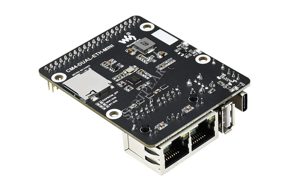 Raspberry Pi CM4 dual ETH mini Open-source Router Board Metal case for Compute Module 4 IO Board  5V, Type-C interfac