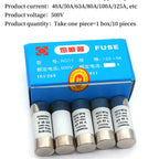 Stlxy 5/10/20Pcs 22*58mm(RO17) Fast blow Ceramic Fuse 500V RO17-40A 50A 63A 80A 100A 125A RT18 RT14 Base