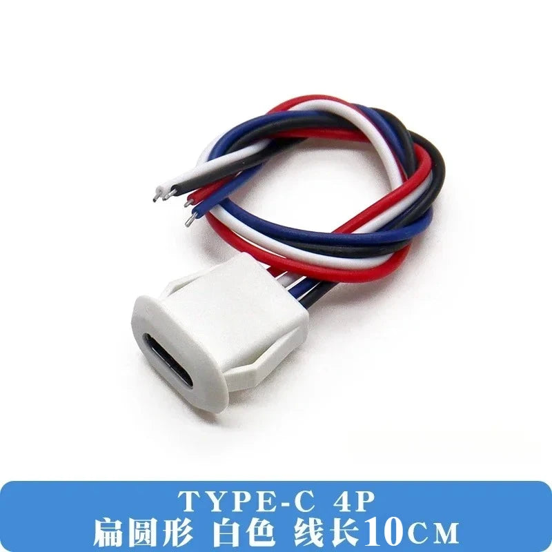 1pcs USB Type C Waterproof Connector Type-C With card buckle Female 3A High Current Fast Charging Jack Port USB-C Charger Plug