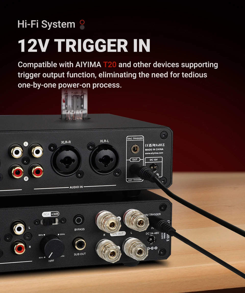 AIYIMA A20 PFFB Power Amplifier TPA3255 Hifi 300W X2 Stereo Power Amp With XLR/RCA Fully Balanced Input HPF High Pass Filter