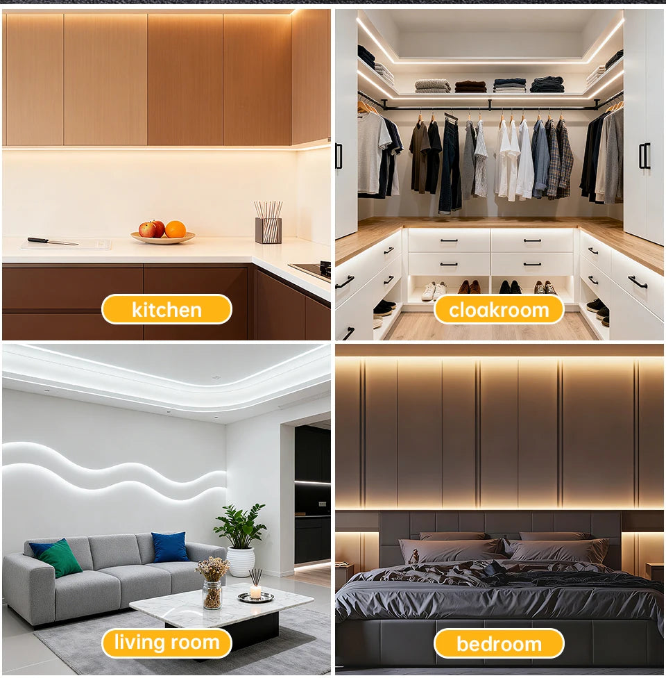 Tuya Alexa WIFI COB LED Strip Light Dimmable 280LEDs/M Neon Lights Waterproof Pure Silicone Tube for Kitchen Room Garden Decor