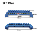 Blue Green White Bridge Design Zero Line 4-12 Pole Screw Brass Copper Grounding Strip Terminal Block Connector Earth And Neutral