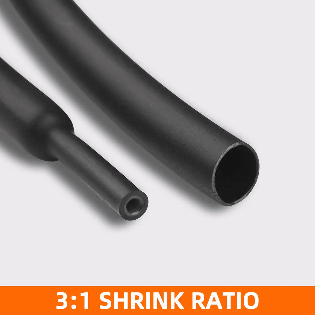 Φ1.6mm to Φ64m 3:1 Ratio Heat Shrink Tubing 1m/2m/3m/5m/10m Dual Wall Adhesive Lined Shrinkable Wire Wrap Tube Waterproof Black