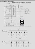10pcs 10Pins 1106AS 1106BS 1 Inch 1 Digit Bits 7 Segment Red LED Digital Display Digitron Common Anode Cathode C-A C-C