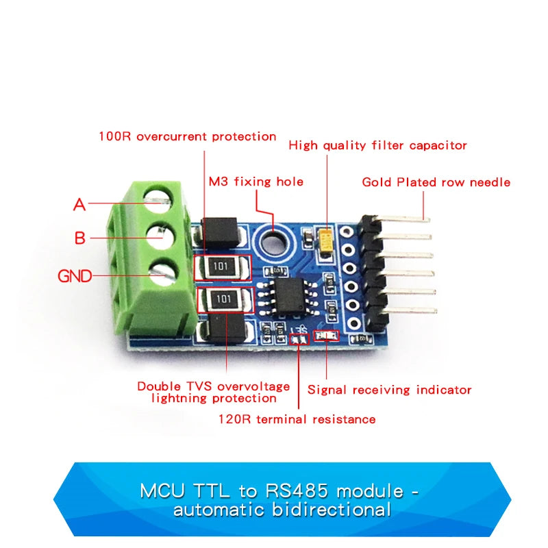 1PCS TTL to RS485 Module 485 to Serial Port UART Level Mutual Transfer Hardware Automatic Flow to the Control Board