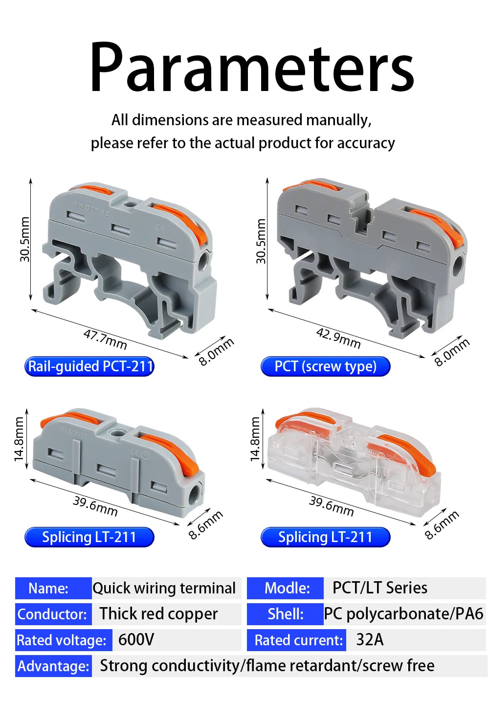 10/20Pcs Din Rail Quick Connector 211 Universal Mini Wire Compact Copper Conductor Cable Push-in Butt 0.08-4mm² Terminal Block