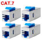 1-4PCS Ethernet LAN Network Cable Adapter RJ45 Keystone Jack CAT7 CAT6A Shielded Modular Coupler with Latch CAT5e Connectors