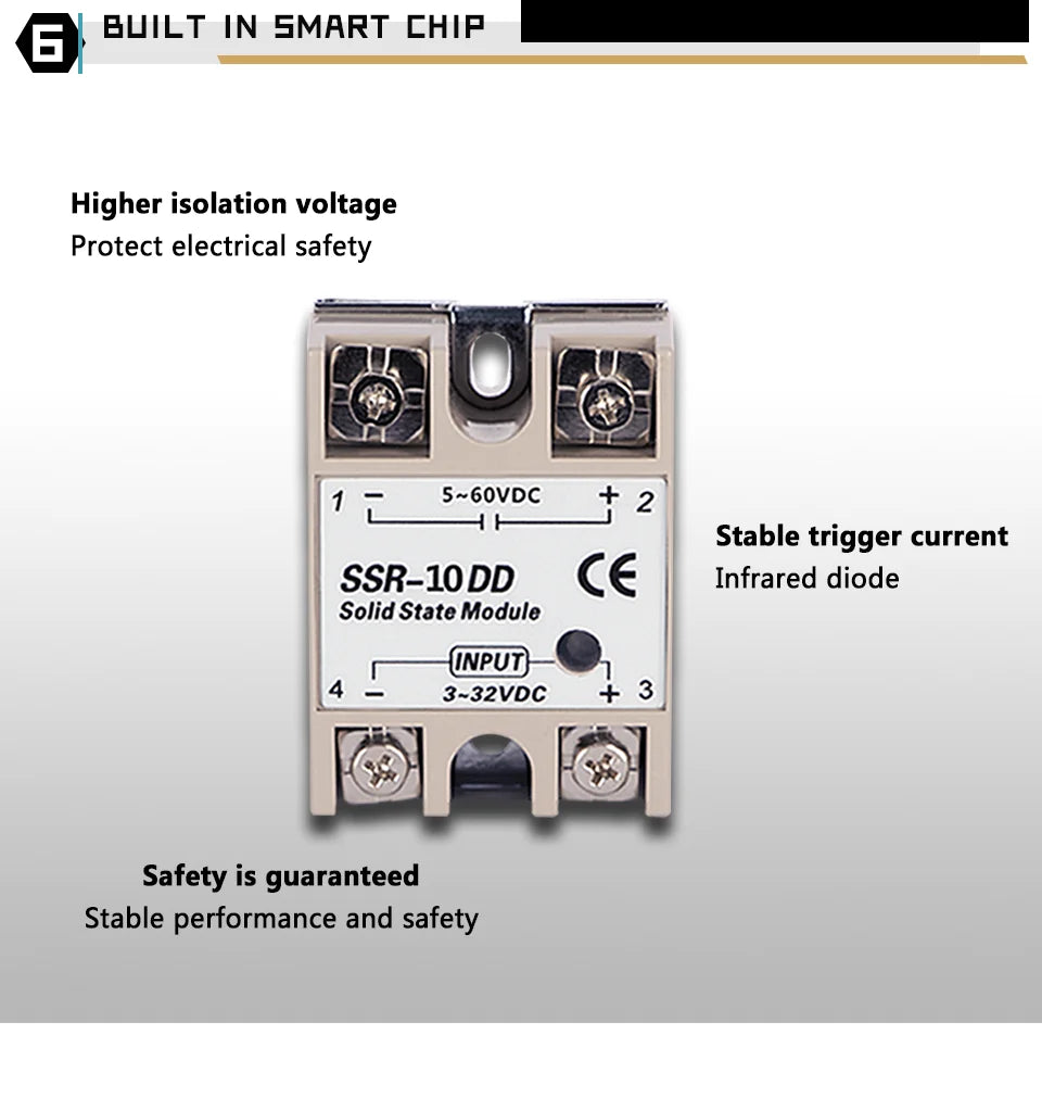 Rele 12V Relay Solid State SSR Module 5V 24Vdc Voltage 24V Relè Switch Relé 12 V 3V Reley Contactor Heatsink 40 DD 10A 40A DC