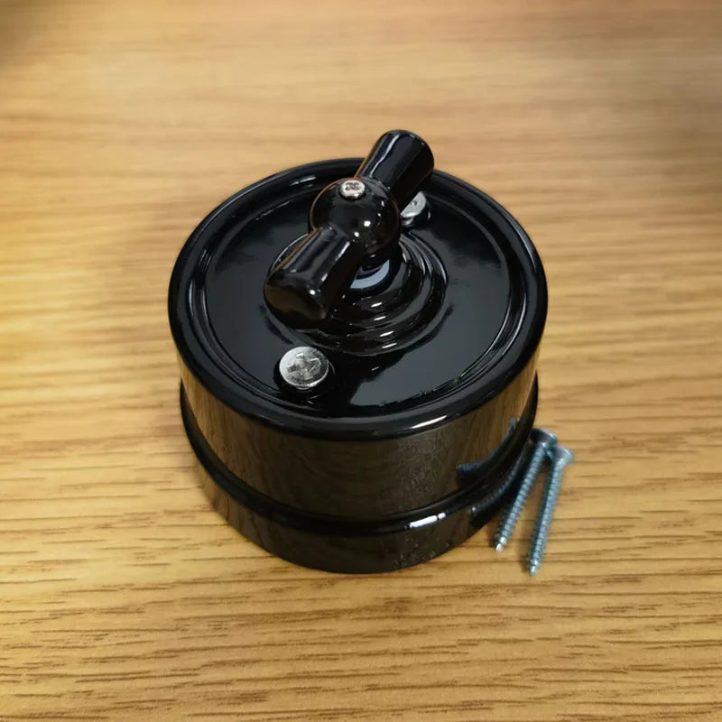 EU Ceramic Rotary Switch Wall Lamp Smart Light Knob Switch EU Socket 10A 250V For Home Decoration