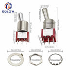 Red Mini 3pin 6pin 6mm 2/3 Position Self-resetting Toggle Switches ON-(ON)DPDT Mini Toggle Switches 6A/125V 3A/250V MTS