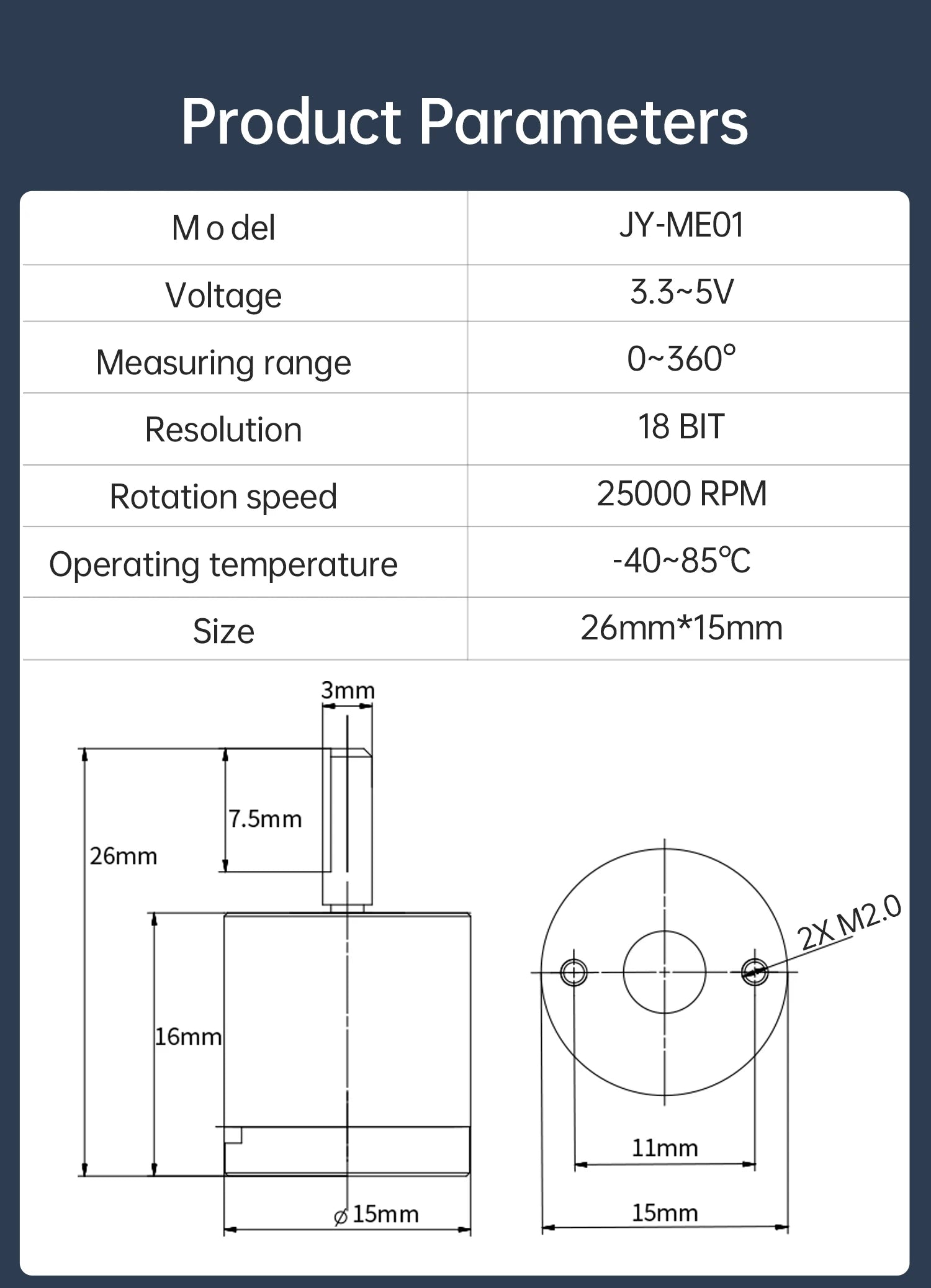 WitMotion JY-ME02 Rotary Absolute Encoder Digital High-Precision Angle Sensor 485 CAN Interface Power-Off Memory Angle Sensor