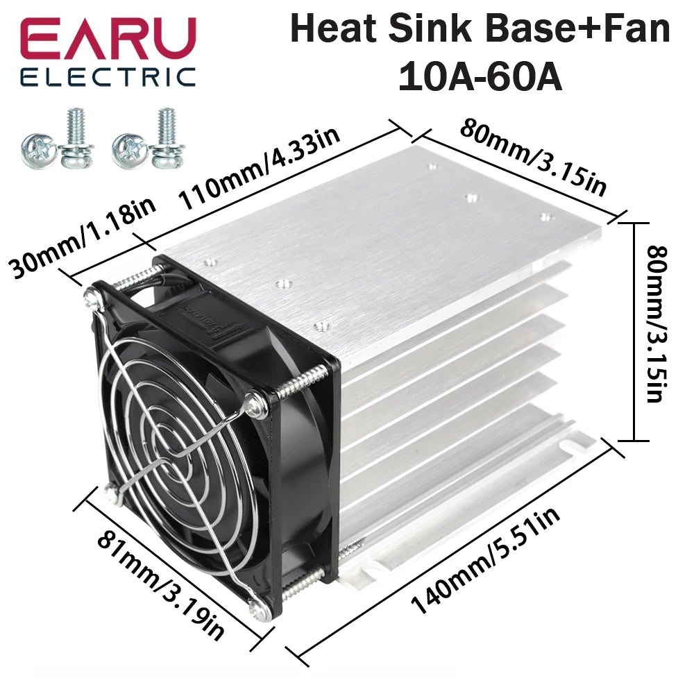 EARU Three Phase DC Control AC Solid State Relay Module SSR 10A 25A 40A 60A 80A 100A 150A 200A 5-32VDC to 24-480VAC Heat Sink