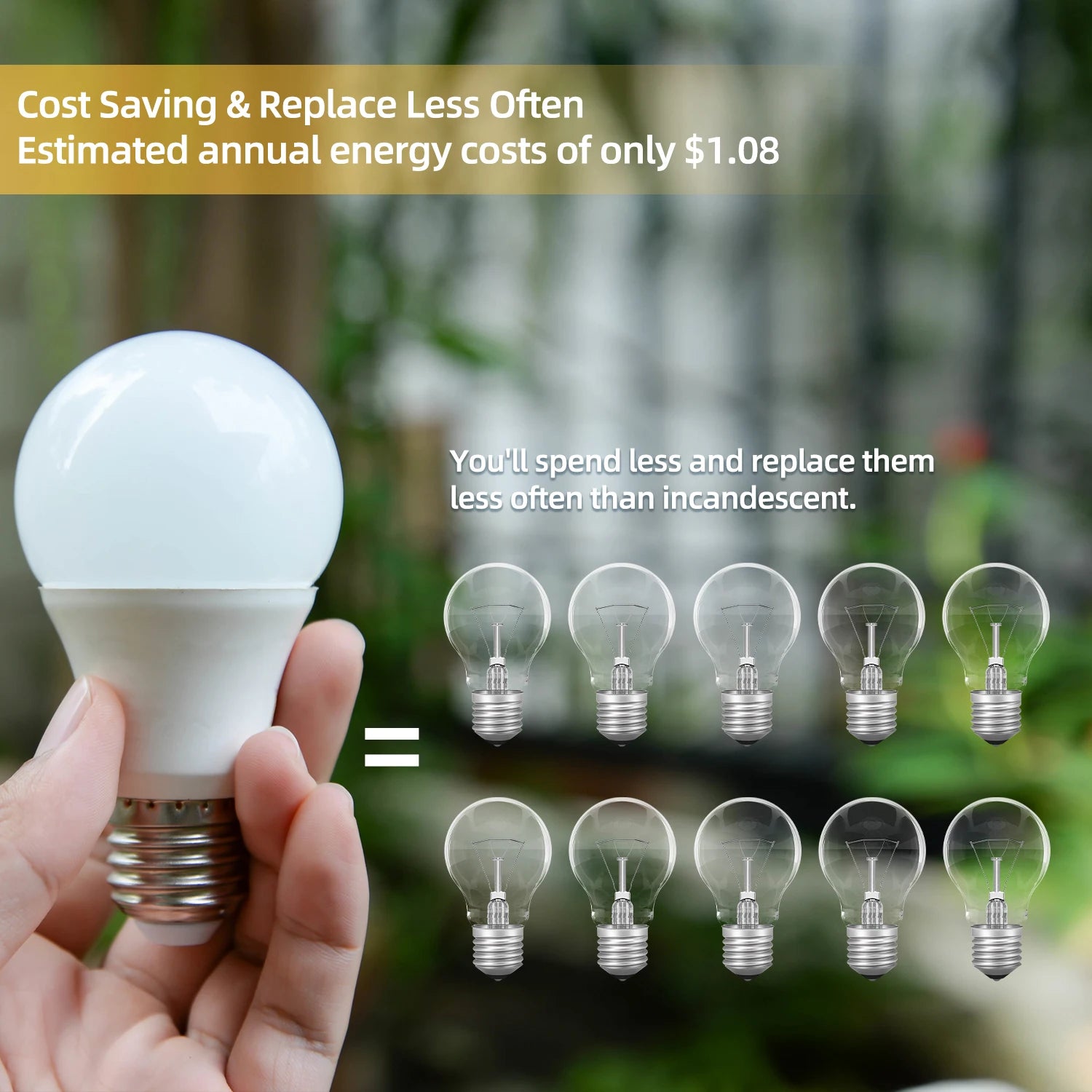 6/12/24 Pack Warm White 3000K A19 E26 LED Bulb, 60 Watt Equivalent, 800 LM, 80+CRI, E26 Head, Efficient 9W White LED Bulb for  bedrooms, living rooms ， kitchens，