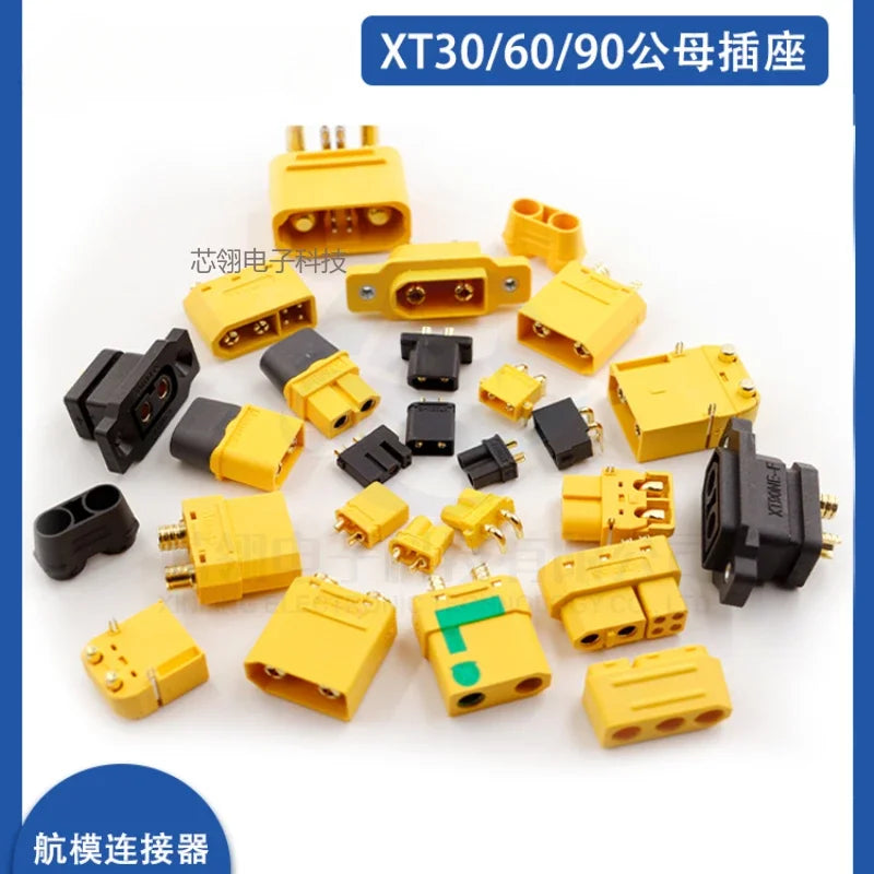 Amass XT30 XT60 XT90M/F Connector High Current Male/Female Lithium Battery Charging Gold Plated Plug