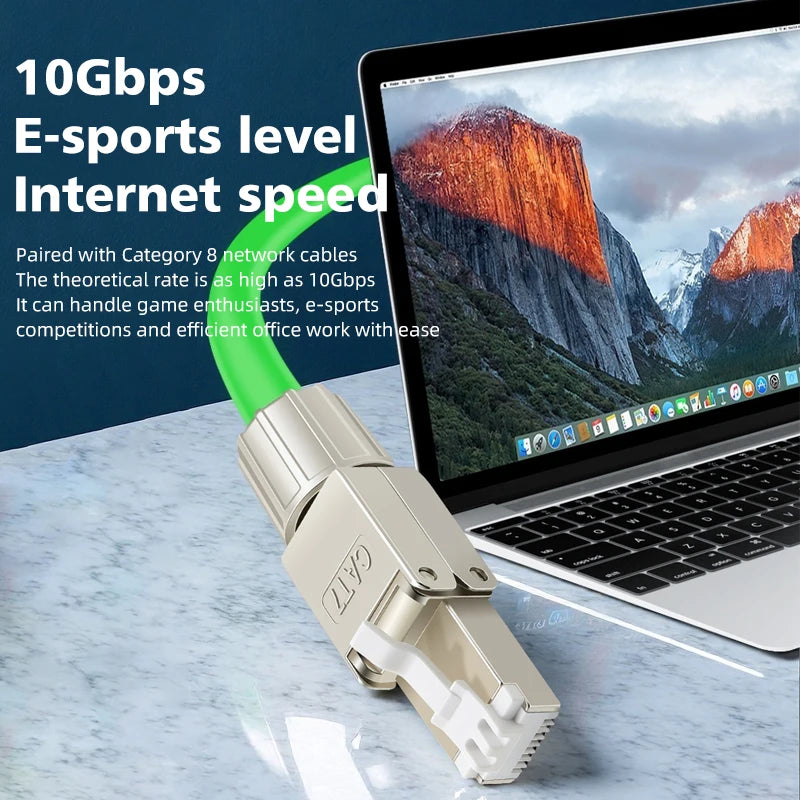 Tool Free Metal RJ45 Connector Toolless Reusable 23AWG to 26AWG Cable Internet Plug Easy Installation Tool-Free Termination Plug
