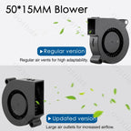 Gdstime Blower 5015 Fan 24V 50x50x15MM Turbo Fan 50MM Dual Ball Brushless Cooler Fan 8500RPM High Speed for 3D Printer Part