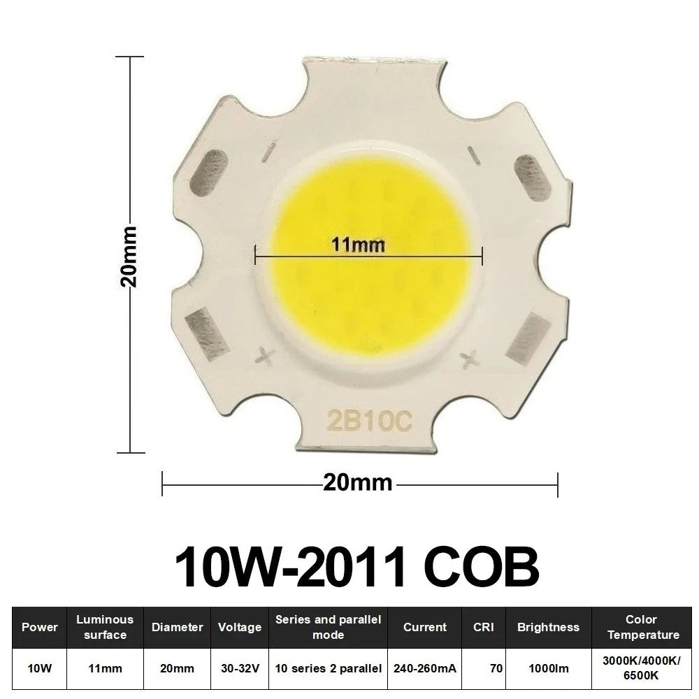 10pcs COB LED 3W 5W 7W 10W 12W 15W 18W 30W 36W Neutral Cold Warm White 13mm 20mm 28mm 1919 Chips Lamp SpotLight Downlight DIY