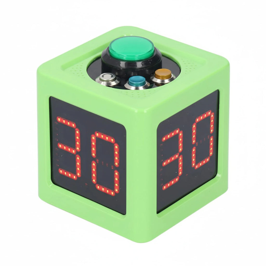 Poker Shot Clock with 1.4in Display 4 Sides Cube Timer 5-Level Brightness No Battery for Poker Casino Chess Tournament