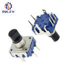 EC12 Car Audio Encoder With Switch 24 Position 360 Degree Rotation Shaft Length 12MM Digital Potentiometer 5Pins