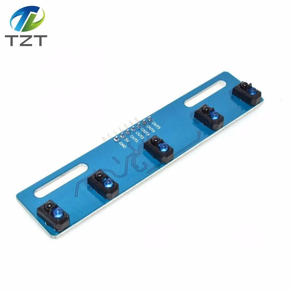TZT 5 channel Infrared Reflective Sensor TCRT5000 KIT 5 way/road IR Photoelectric Switch Barrier Line Track Module