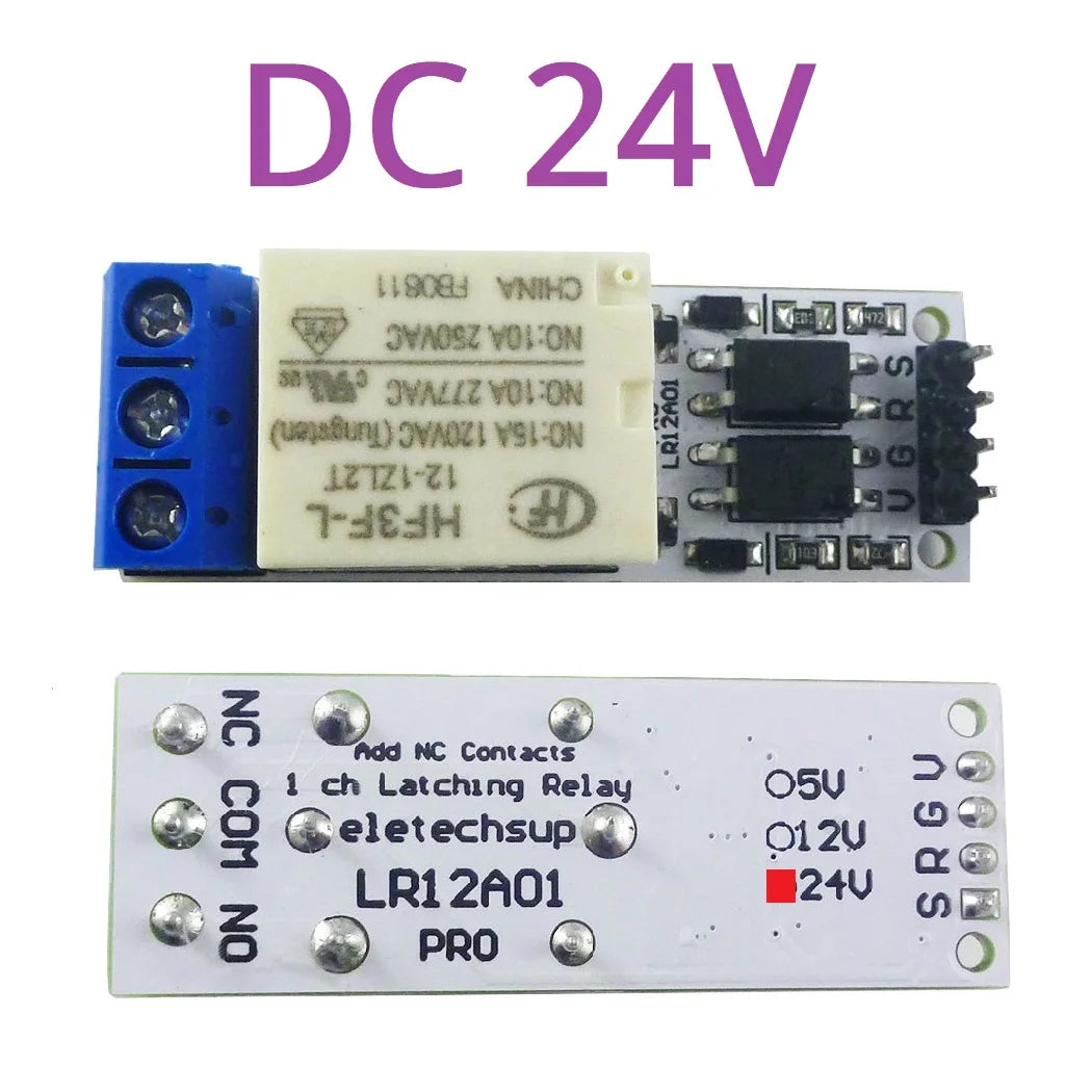 DC 5V 12V 24V Magnetic Latching Relay Module Bistable Self-locking Flip-Flop Latch Switch Board for Arduino ESP32