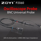 P2060 BNC Oscilloscope Probes Kit with Switchable 1X/10X Test Clips - High Precision Measurement