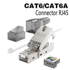 CAT8 STP RJ45 Connector CAT7 CAT6A Reusable Ethernet Termination modular Plug Shielded Modular Zinc alloy Field Termination Plug