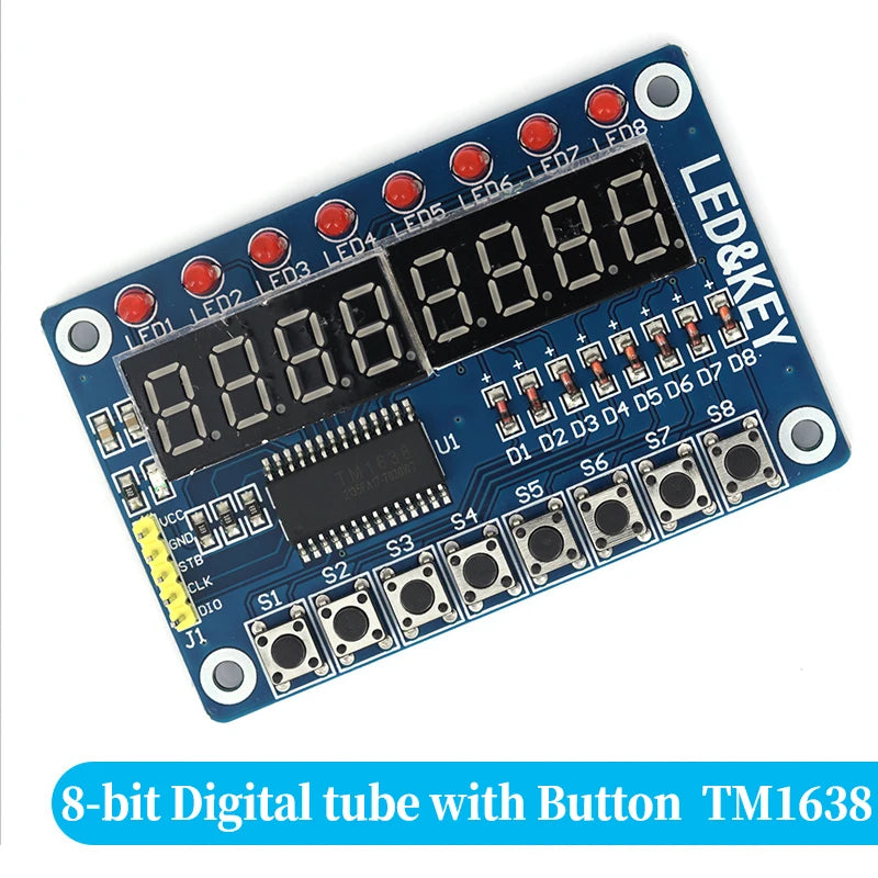 MGQH TM1637 4Bits / TM1638 / 74HC595 8 bit Digital LED Display Module 7 Segment 0.36Inch Clock RED Anode Tube Four Serial Driver