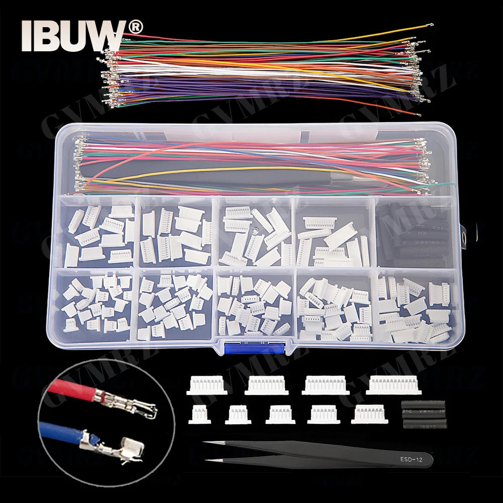 SH1.0MM JST 1mm Cable Connector Kit JST Male Header 3P-12P with 28AWG Crimped With Terminal for GPS Racing Drone Wire