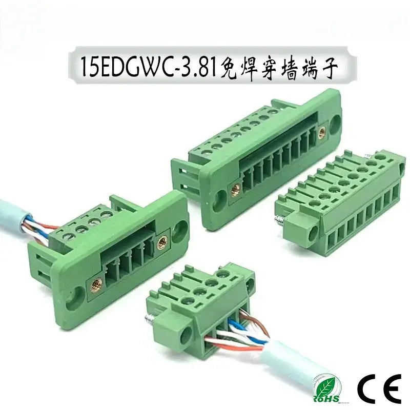 1Set 15EDGWC Pitch 3.81mm 2P/3P/4P/5P/6P/8P/9P/10P/11P/12P Pluggable Terminal Block Connector Solderless Wiring Plug Connectors