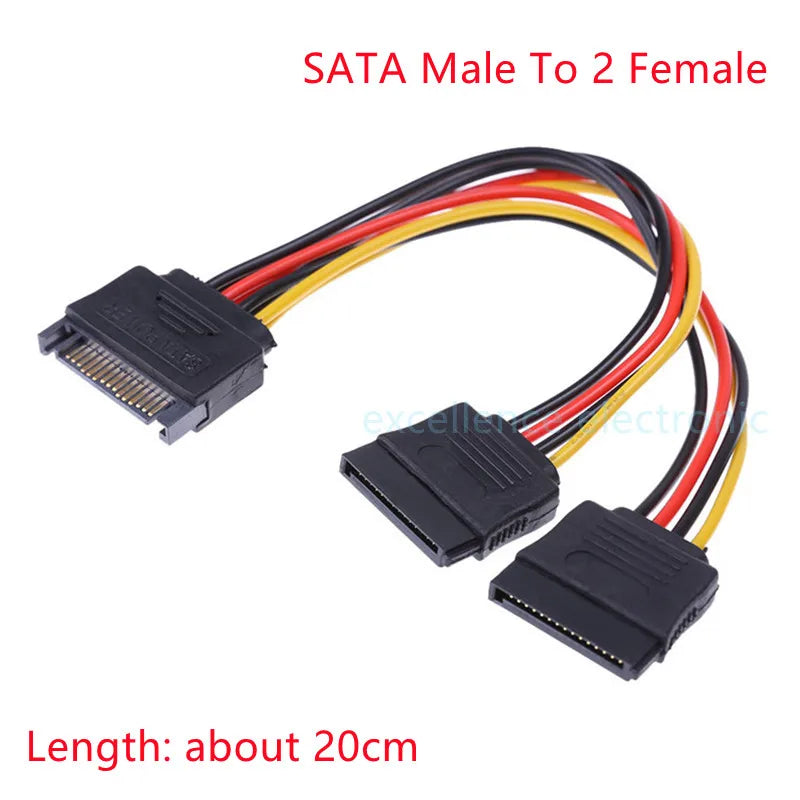 1PCS SATA Hard Drive Power Cable 15 Pin Male to Female Extension Data Cable PH/XH/VH Sata to 4/6P 8P Graphics Card Power Cable