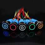 12/16/19/22mm Push Button Switch Oxidized Black Momentary Latching Fixed On Off Power Switch with wire LED Light 5V 12V 24V 220V