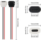 10pcs Type-C Female Chassis Connector USB C Female Chassis 2P Direct Crimp Jack Female Charging Port Waterproof Extension Power