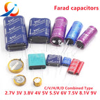 2PCS 2.7V 3V 3.8V 4.0V  5.5V 0.022F 0.047F 0.1F 0.22F 0.33F 0.47F 1.0F 4.0F  Farad capacitors Supercapacitors C/V/H/R Type New