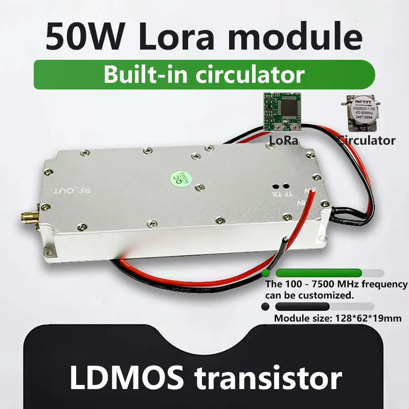 RF Radio Frequency Module 50W Lora Module With Circulator LDMOS Transistor 100‑7500MHz Customizable Frequency RF Accessory