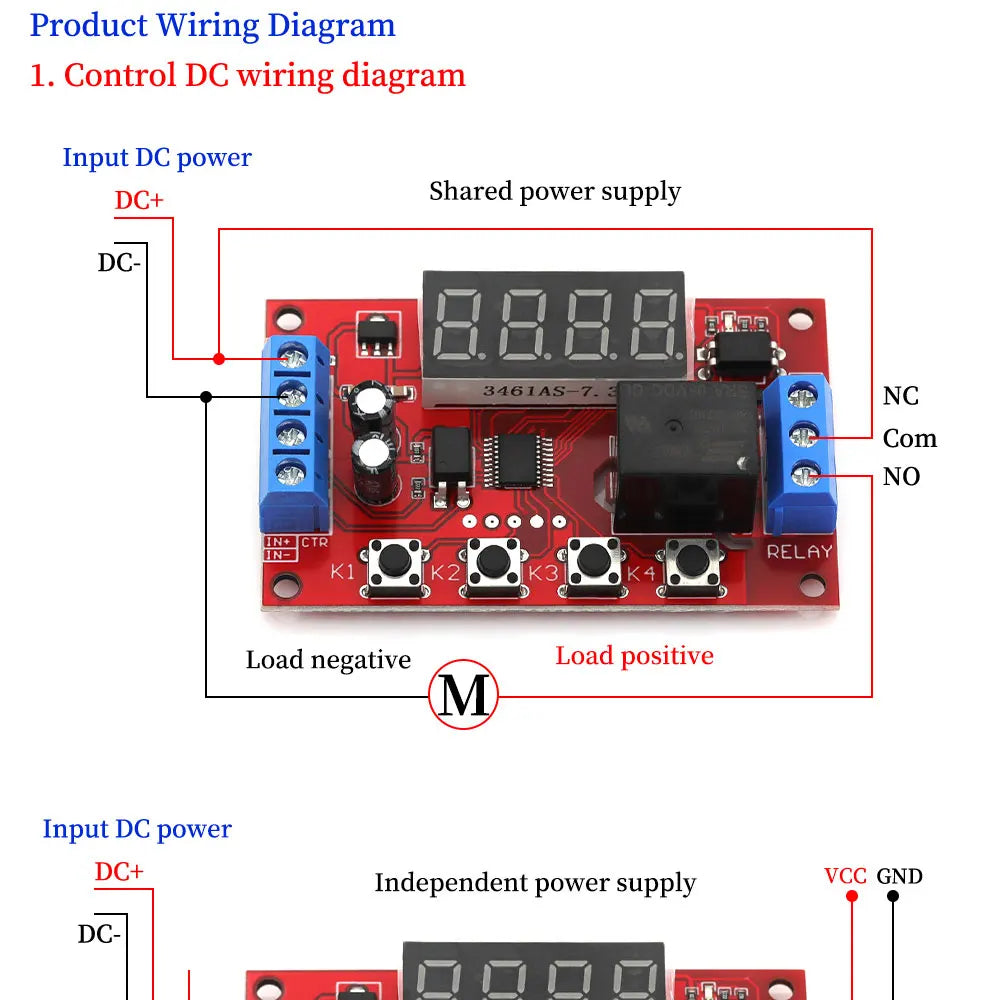 DC 5V 12V 24V 10A Adjustable Time Delay Relay Module LED Digital Timming Relay Timer Delay Trigger Switch Timer Control Switch