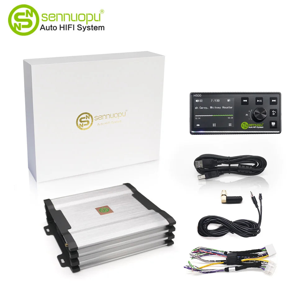 Sennuopu 12 Channels Digital Sound Processors DSP 8 Channels 50 Watts RMS Power Audio Amplifier with Bluetooth Player X812