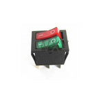 2Pcs KCD2 Double Boat Rocker Switch 6 Pin On-Off Position with Green Red Lights 20A 125VAC/16A 250V - Black No Light Option