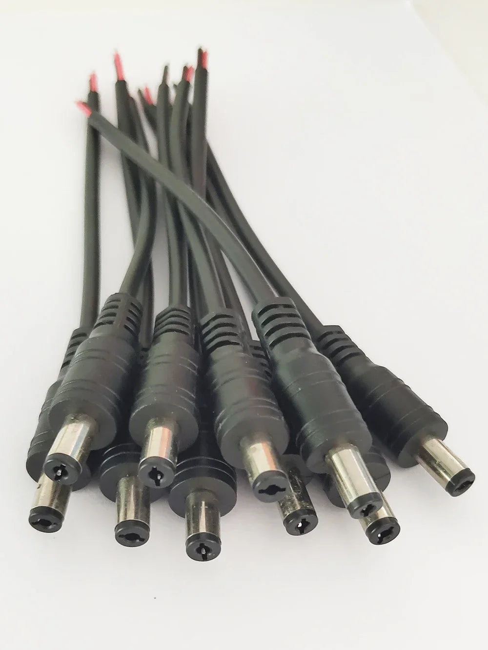 10pcs/lot Male Female DC Cable Power Adapter Connector 5.5x2.1mm Plug Adapter Wire for TV Camera LED Strip Tape Light wholesale