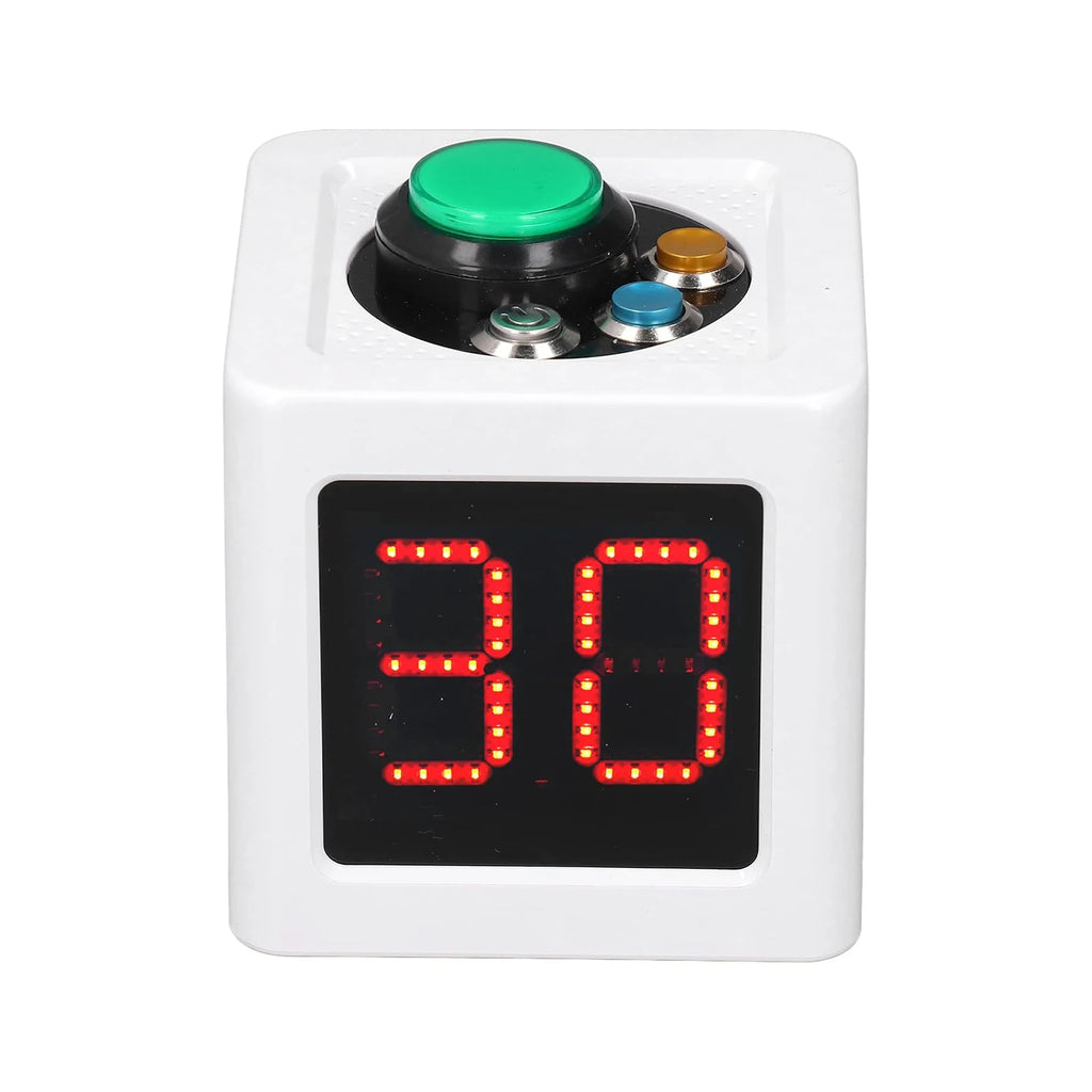Poker Shot Clock with 1.4in Display 4 Sides Cube Timer 5-Level Brightness No Battery for Poker Casino Chess Tournament