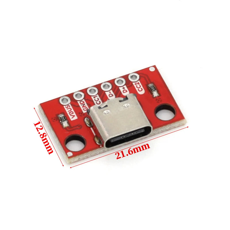 1-10PCS 16Pin 2.54mm USB TYPE-C to PCB Data Transmission Power Adapter Pin Board Test Board Solder Female DIP Connector Socket