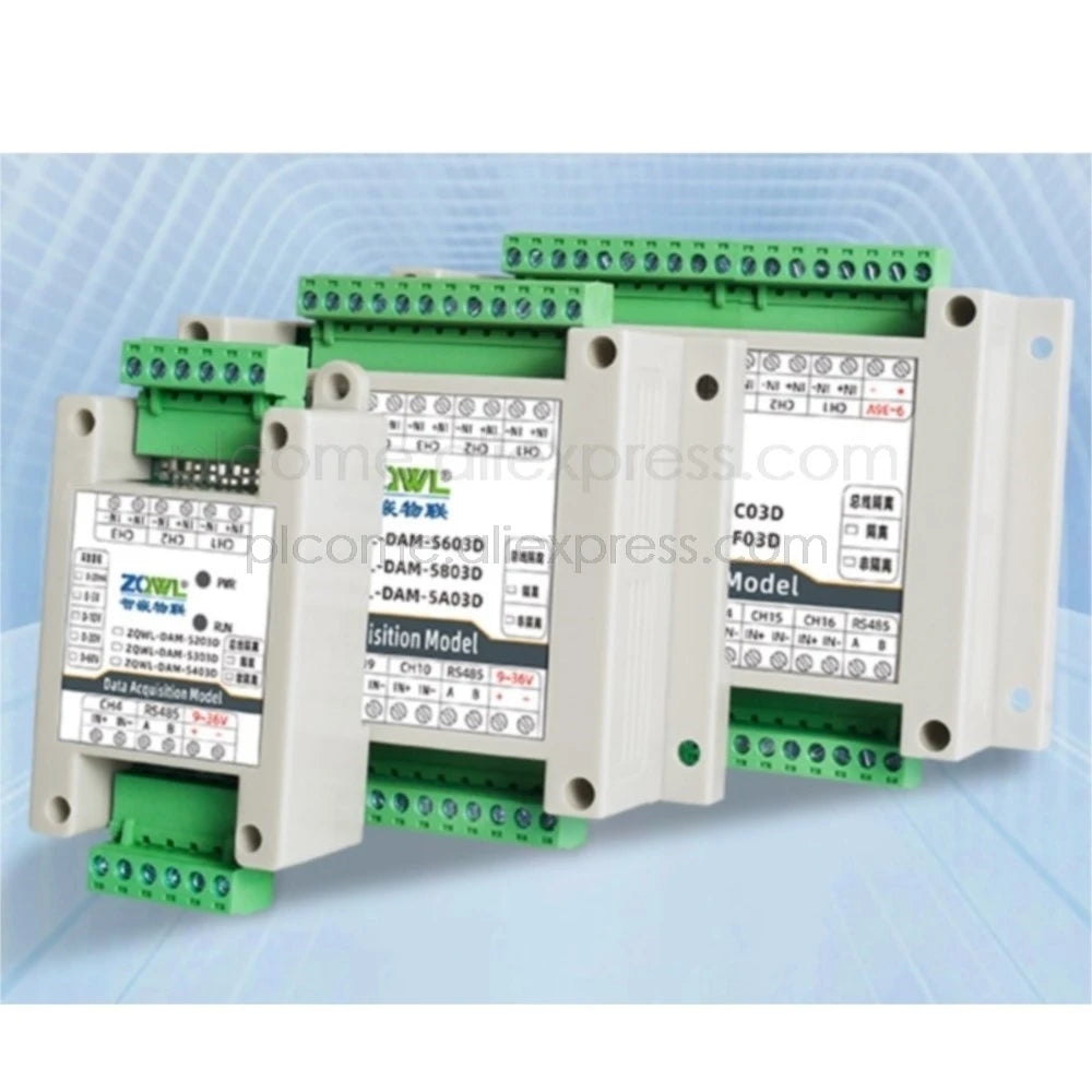 2-16 Channels Analog Inputs Data Acquisition Module 16-bit Modbus RTU Optional RS485/CAN 0-10V 0-20mA 0.1%FS Industrial Grade