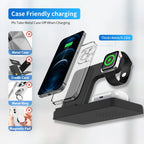 15W Magnetic Wireless Charger 3 In 1 Fast Charging Station Travel Foldable for Magsafe iPhone 1716/15/14 Apple Watch AirPods Pro
