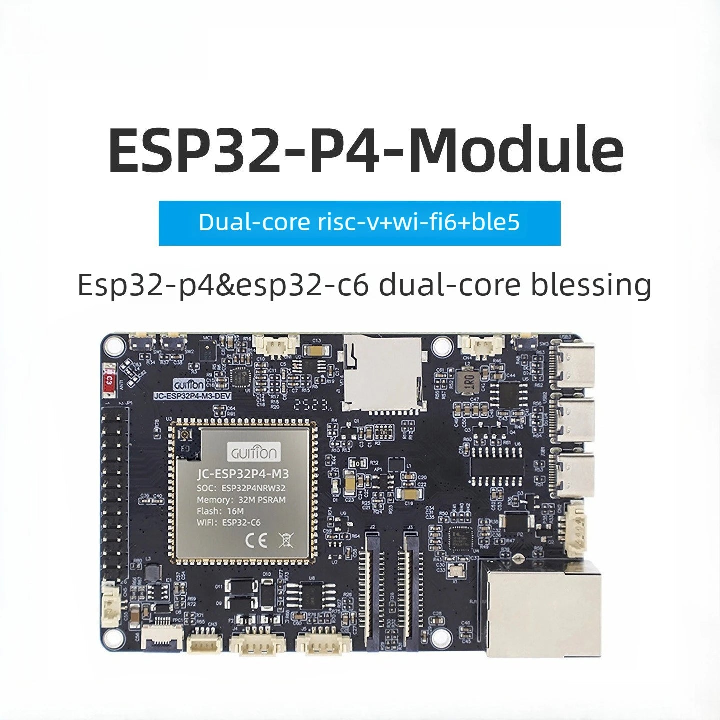 ESP32 P4 Development Board Dual Core RISC V with Ethernet Camera Interface DSI Display for High Performance IoT AI