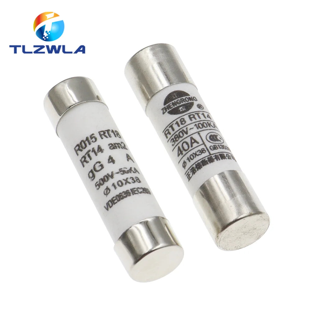 5PCS 10*38 Fast blow Ceramic Fuse 10X38MM Fuse 380V 500V 0.5A 1A 2A 3A 4A 5A 6A 8A 10A 16A 20A 25A 32A 40A RO15 RT18 RT14