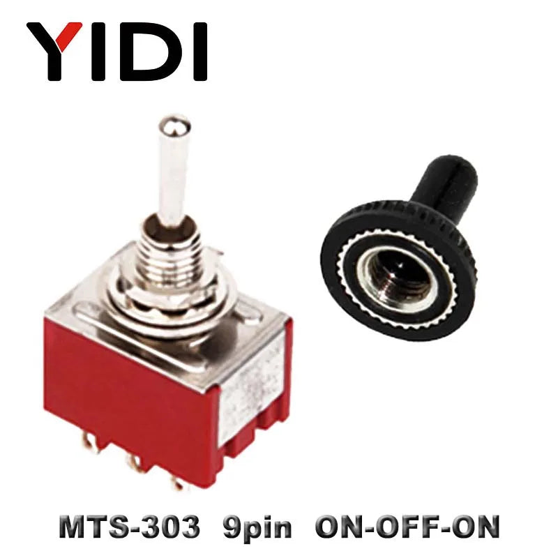 6A 125VAC Mini 6mm Toggle Switch MTS 102 103 202 203 302 303 402 403 on off SPDT DPDT on off on 3PDT Switch with Waterproof Cap