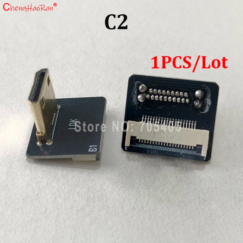 1PC Ribbon Flat FPV HDMI-Compatible Connector Flexible Cable Raspberry Pi 4 Micro HDTV To HD/Mini HD Female 90 Degree FFC 20pin