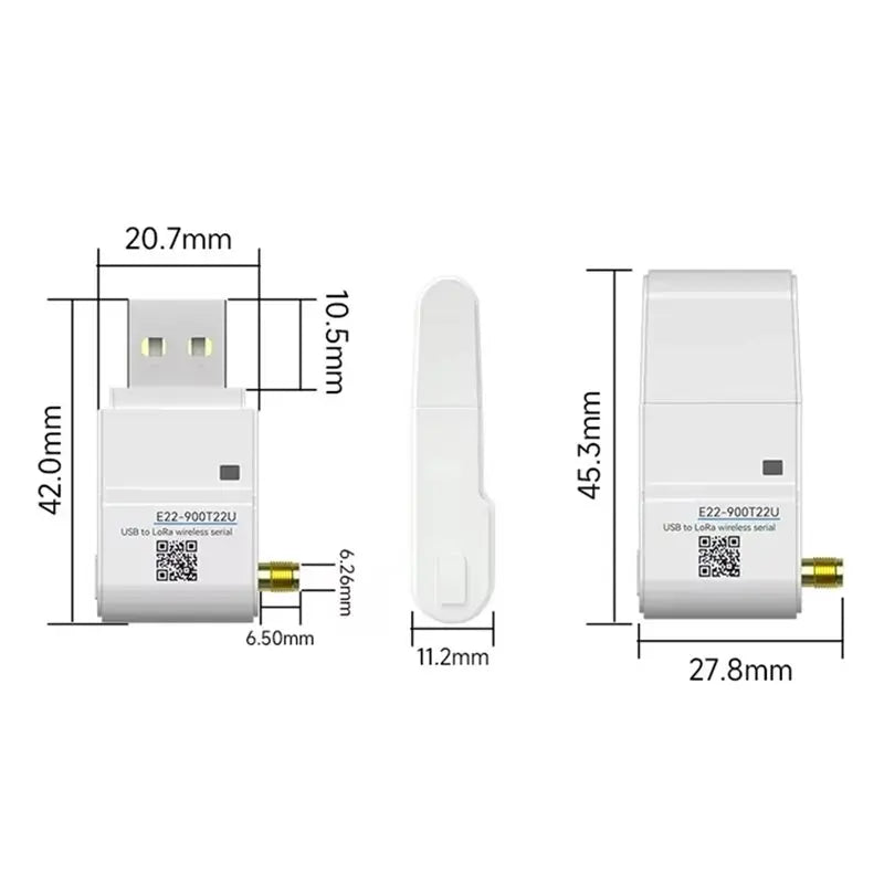 B68A CDSENET E22-900T22U With Antenna 22Dbm 868.125Mhz 915Mhz Lora Wireless Module LBT RSSI Long Range Distance 5Km USB Low Powe