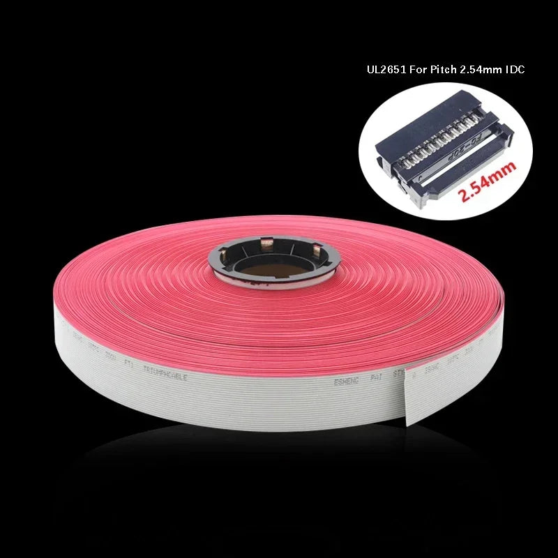 1~10m 1.27mm UL2651 Gray Wire Flat Ribbon Cable 28AWG 10 14 16 20 26 30 34 40 50 60pins 300V for 2.54mm IDC Connector Data Cable