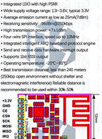 1PC 2.4G NRF24L01+ Upgraded Wireless Module: DIY for Arduino-Compatible Communication Kit (2Mbit/s Data Transmission)
